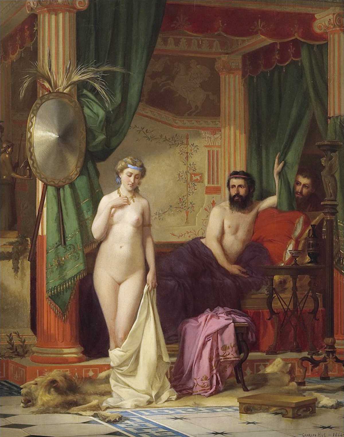 Le Mythe du roi Candaule, par Charles-Désiré Hue, 1864