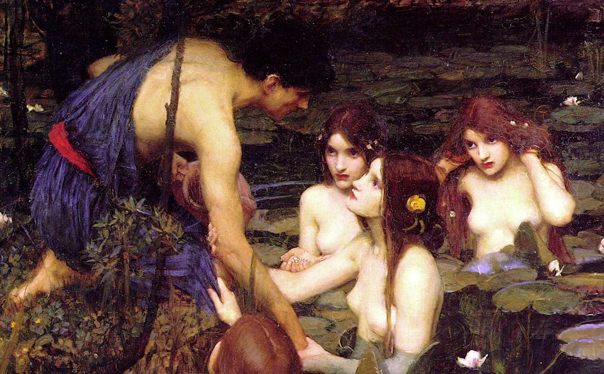 Hylas et les Nymphes, par John William Waterhouse, 1896 (détail)