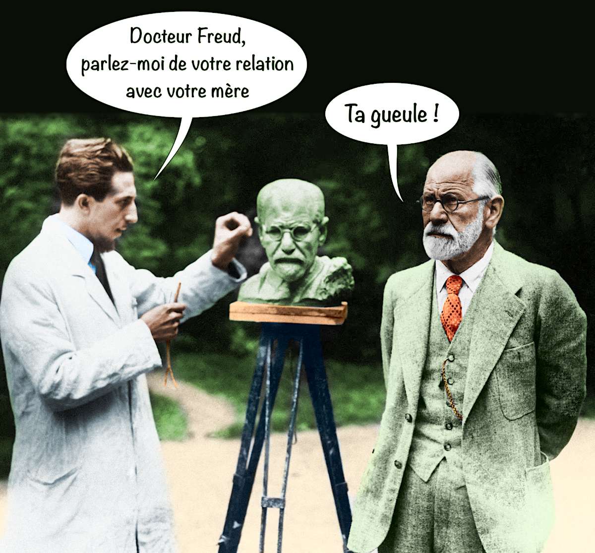 Sigmund Freud parle de sa relation avec sa mère au sculpteur Oscar Nemon