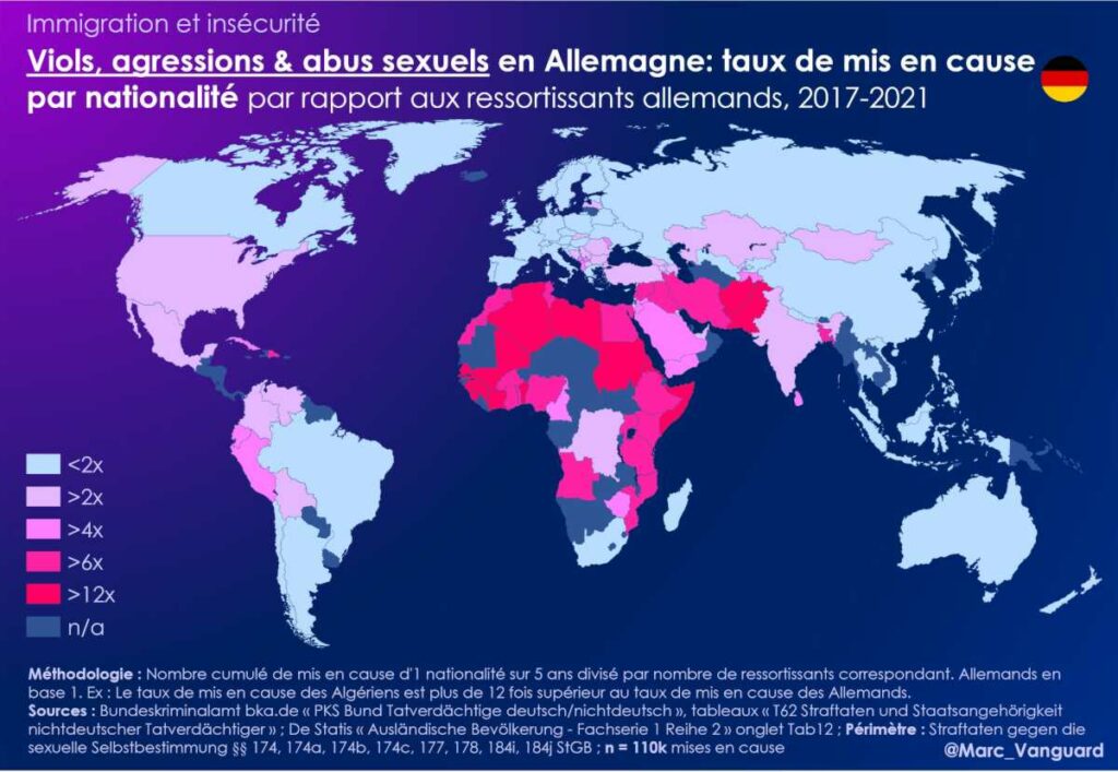 Agressions sexuelles en Allemagne par nationalité du mis en cause