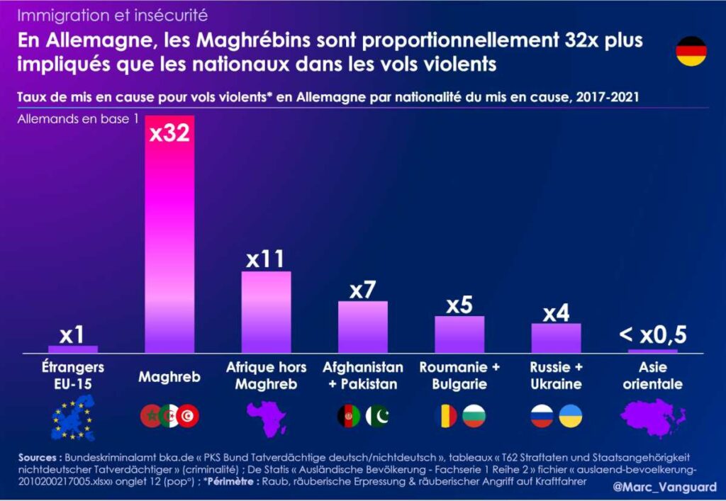 Les Maghrébins sont plus impliqués que les nationaux dans les vols avec violence