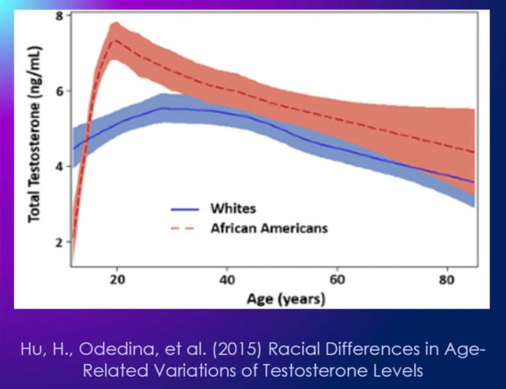 Différence de taux de testostérone entre Blancs et Afro-Américains
