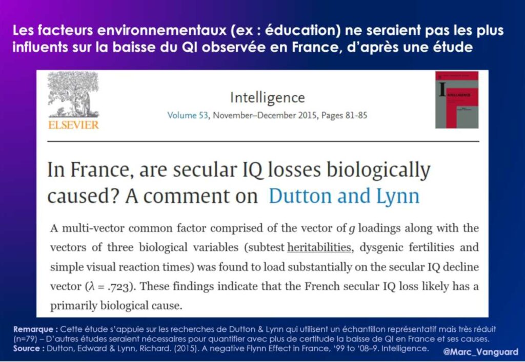 Les facteurs environnementaux ne seraient pas les plus influents sur la baisse du QI en France