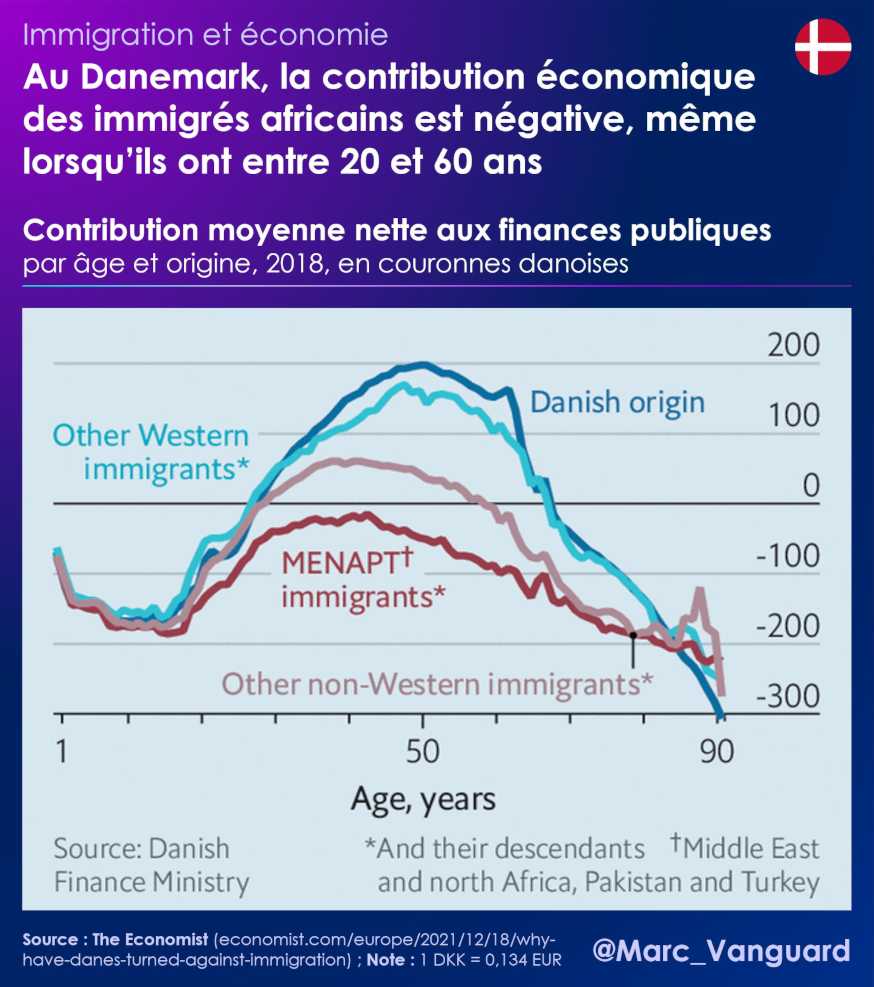 Au Danemark, la contribution des immigrés africains aux finances publiques est négative