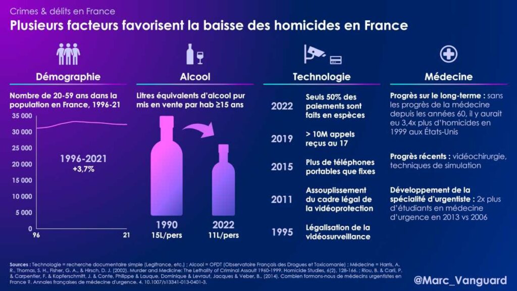 Facteurs favorisant la baisse des homicides en France