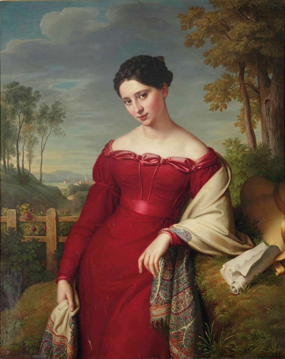 Portrait d'une jeune femme, par Eduard Friedrich Leybold