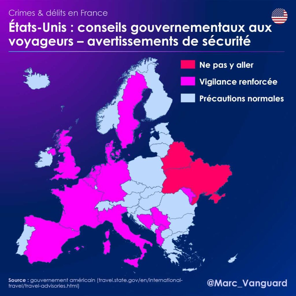 Les États-Unis conseillent une vigilance renforcée lors des voyages en France