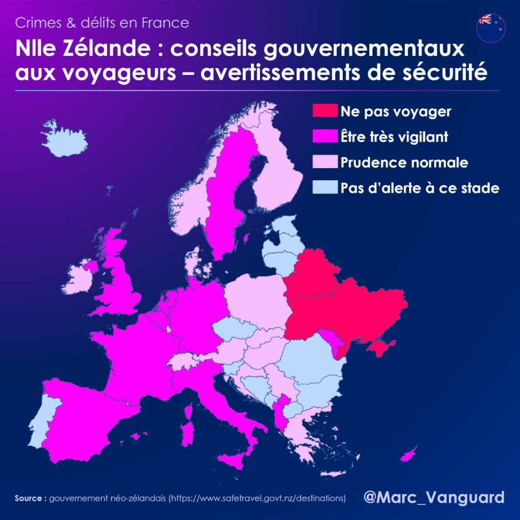 La Nouvelle-Zélande conseille d'être très vigilant lors des voyages en France