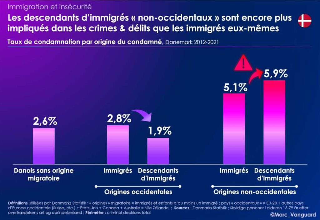 Au Danemark, les descendants d'immigrés non-occidentaux sont encore plus impliqués dans les crimes et délits que les immigrés